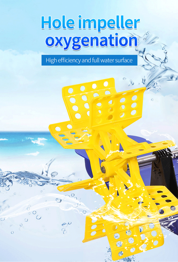 1hp ρόδα Areators κουπιών συσκευών εμπλουτισμού σε διοξείδιο του άνθρακα υδατοκαλλιέργειας καλλιέργειας ψαριών συσκευών εμπλουτισμού σε διοξείδιο του άνθρακα 1hp που αερίζει μια λίμνη 3